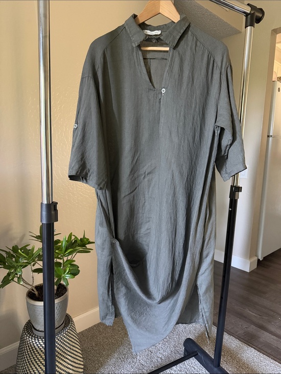 PLANET by Lauren G Dresses & Skirts - 💯Linen Planet  by Lauren G Women’s Asymmetrical Tunic Dress One Size